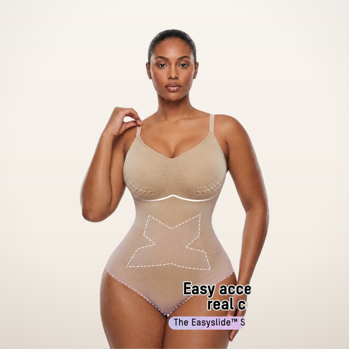 Easyslide™ Deep V Camisole Bodysuit Shapewear | Velvetella