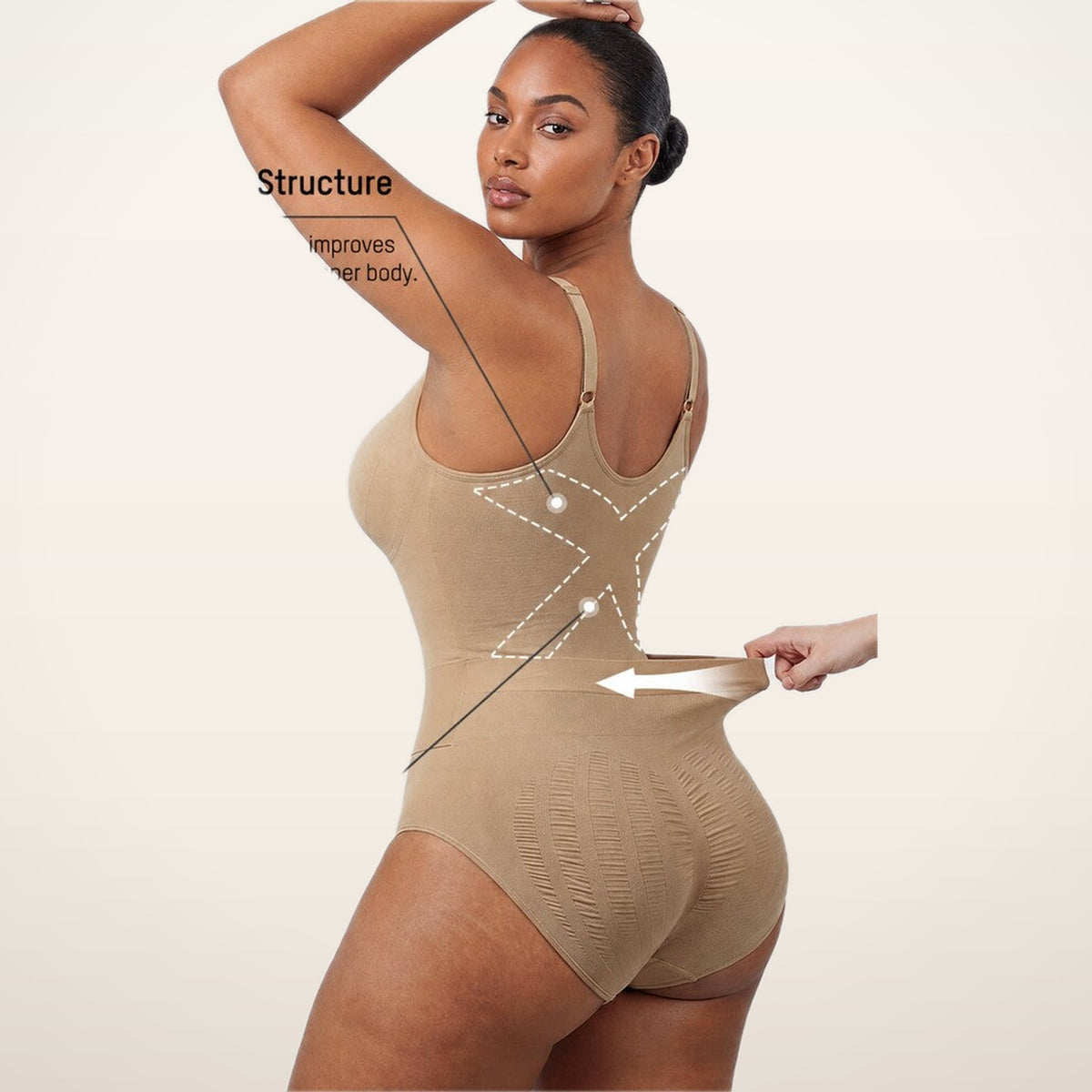 Easyslide™ Deep V Camisole Bodysuit Shapewear | Velvetella