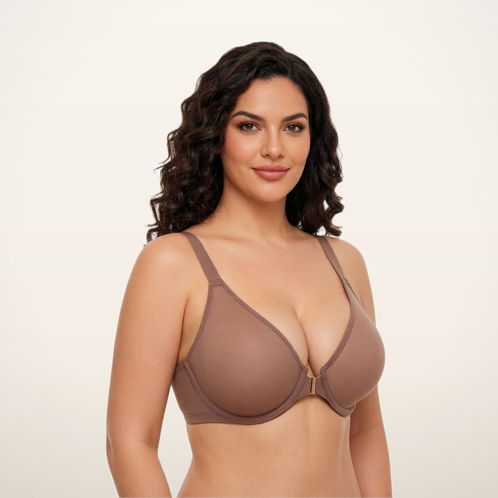 All-Day Comfort Front Closure Mesh Bra | Velvetella