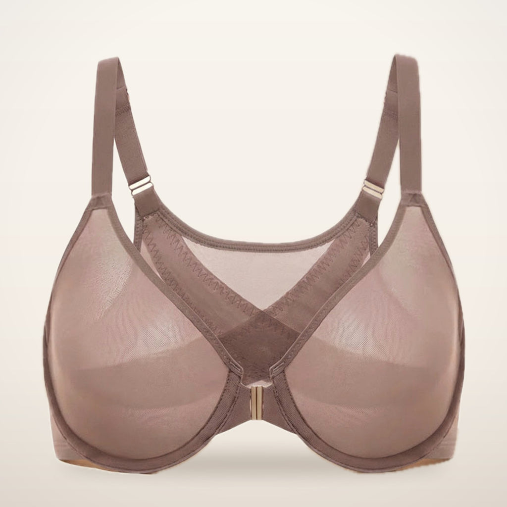 All-Day Comfort Front Closure Mesh Bra | Velvetella