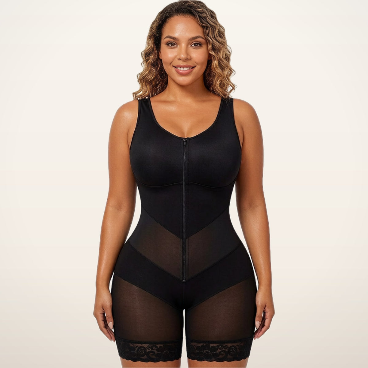Aria Front-Zip Smoothing Body Shaper | Velvetella