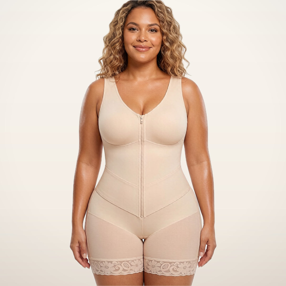 Aria Front-Zip Smoothing Body Shaper | Velvetella