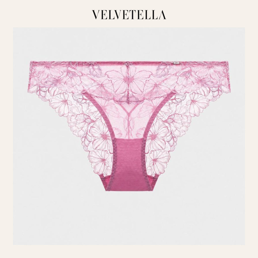 Gradient Floral Lace Sheer Mesh Briefs | Velvetella