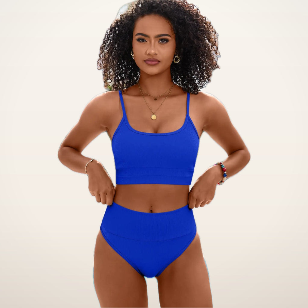Juno Color-Block High-Waist Bikini Set | Velvetella