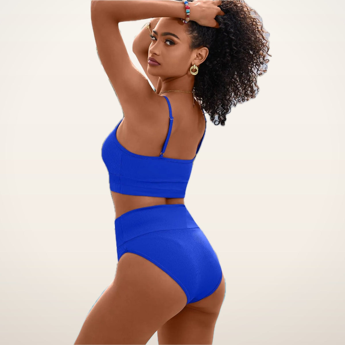 Juno Color-Block High-Waist Bikini Set | Velvetella