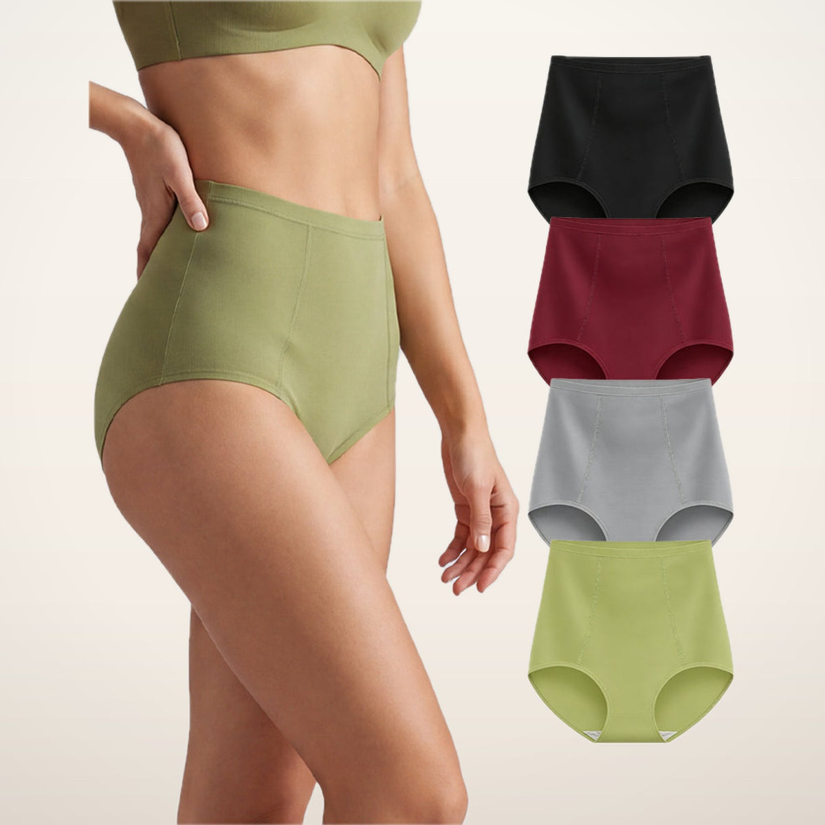 Coco Cotton High-Waist Briefs · Set of 4 | Velvetella