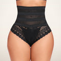 High-Waist Lace Mesh Shaping Panty | Velvetella