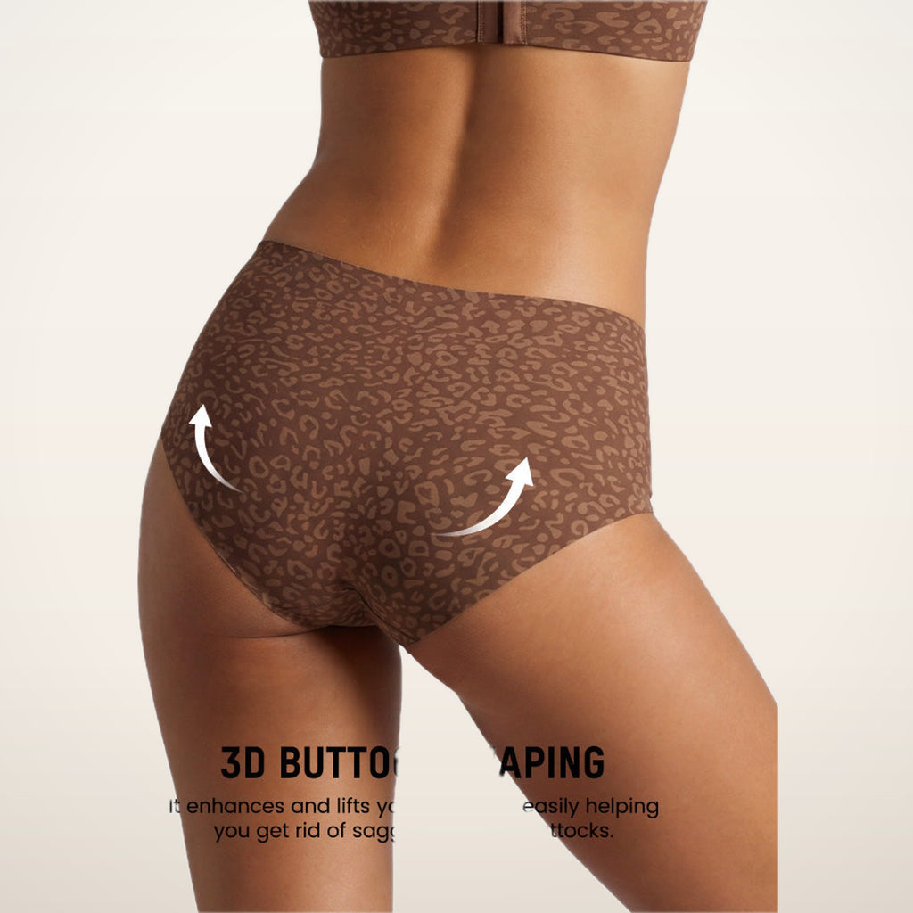 Esme Leopard Smoothing Briefs · Set of 6 | Velvetella