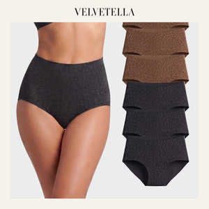 High-Waist Seamless Leopard Tummy Control Brief 6-Pack | Velvetella