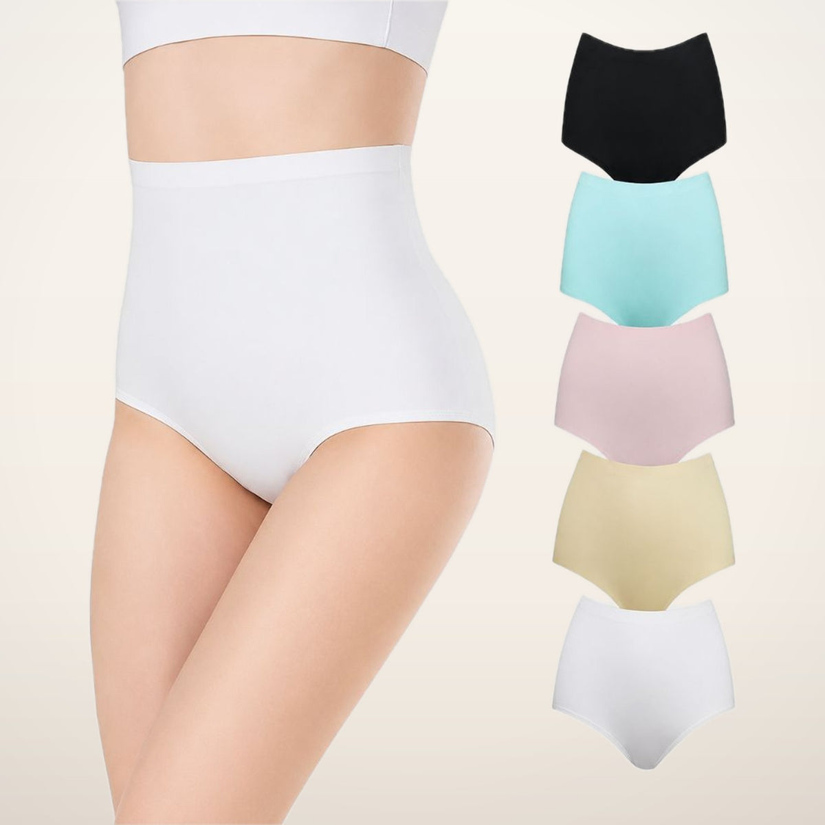 5-Pack High-Waist Seamless No-Show Briefs | Velvetella