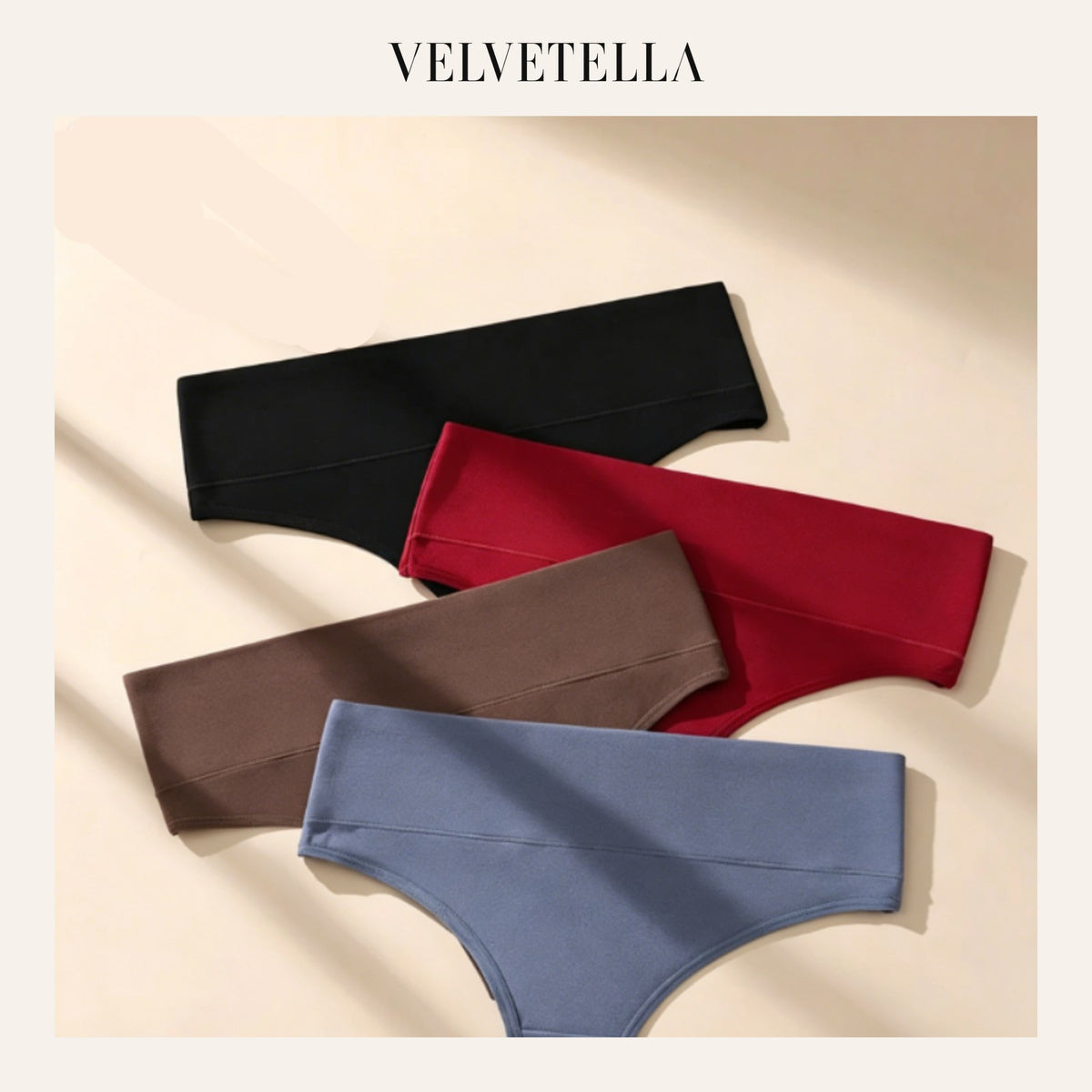 High-waist seamless thongs, tummy control, soft stretch, no-show | Velvetella