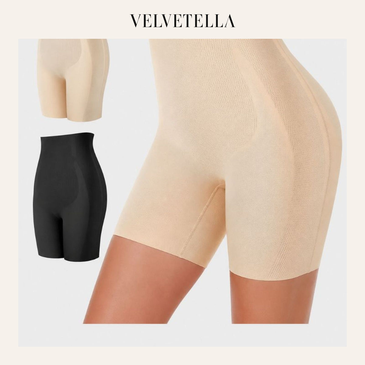 High-Waist Seamless Tummy Control Shaper Shorts | Velvetella