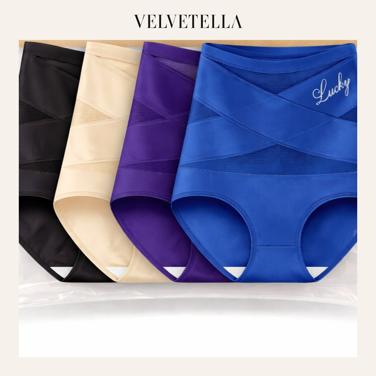 High-Waist Tummy Control Seamless Shaping Lucky Panties(4pcs) | Velvetella