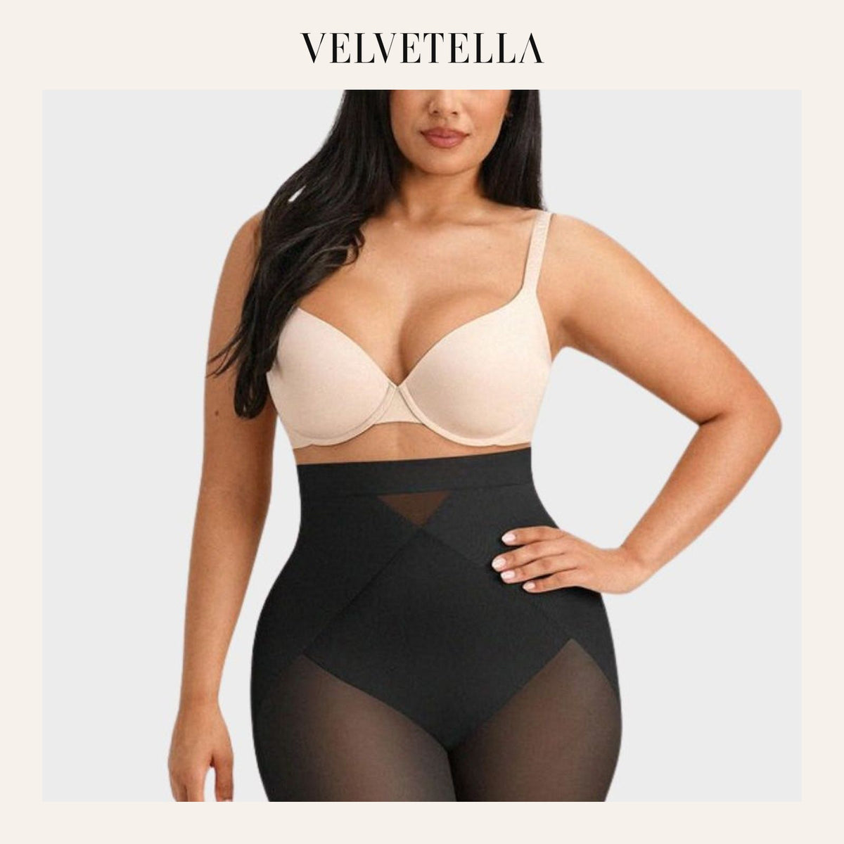 High-Waist X-Compression Tummy Control Shaping Shorts | Velvetella