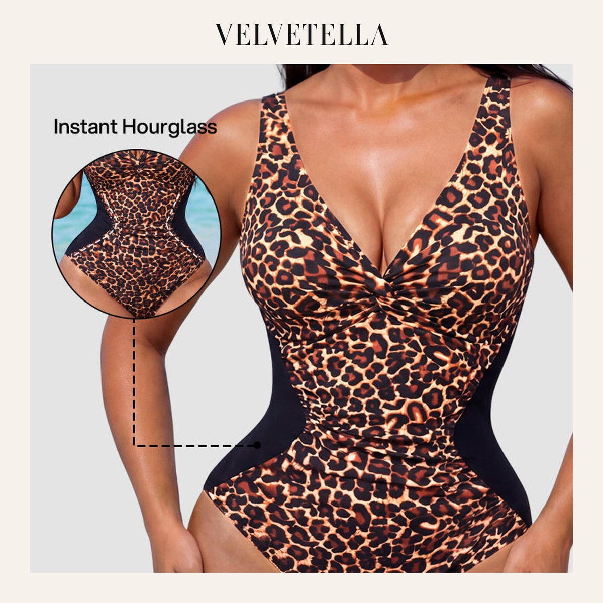 Hourglass™ Ruched Twist Front Slimming One-Piece Swimsuit | Velvetella