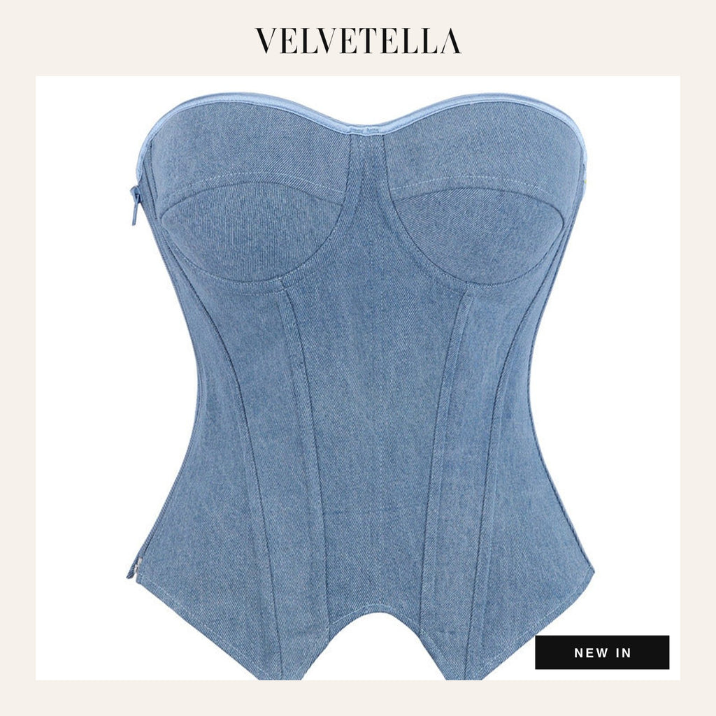 Indie Denim Bustier Top | Velvetella