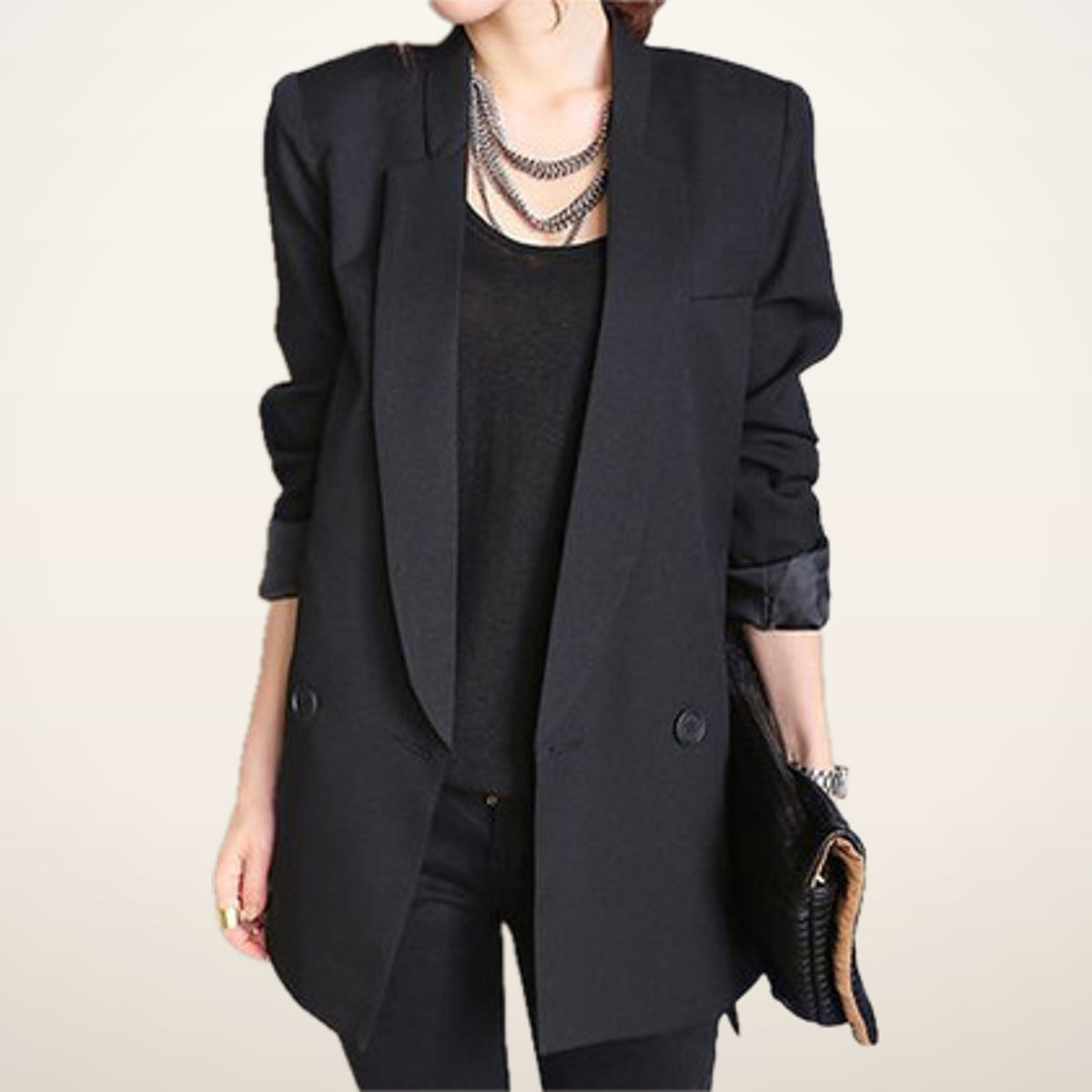 Ines Longline Asymmetric Blazer | Velvetella