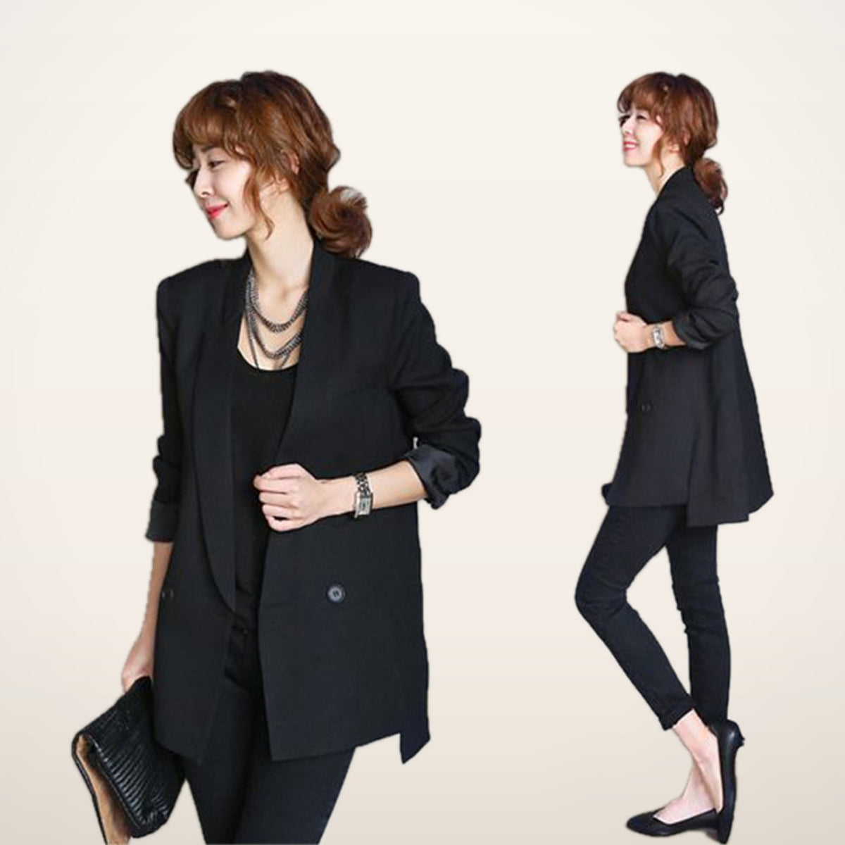 Ines Longline Asymmetric Blazer | Velvetella