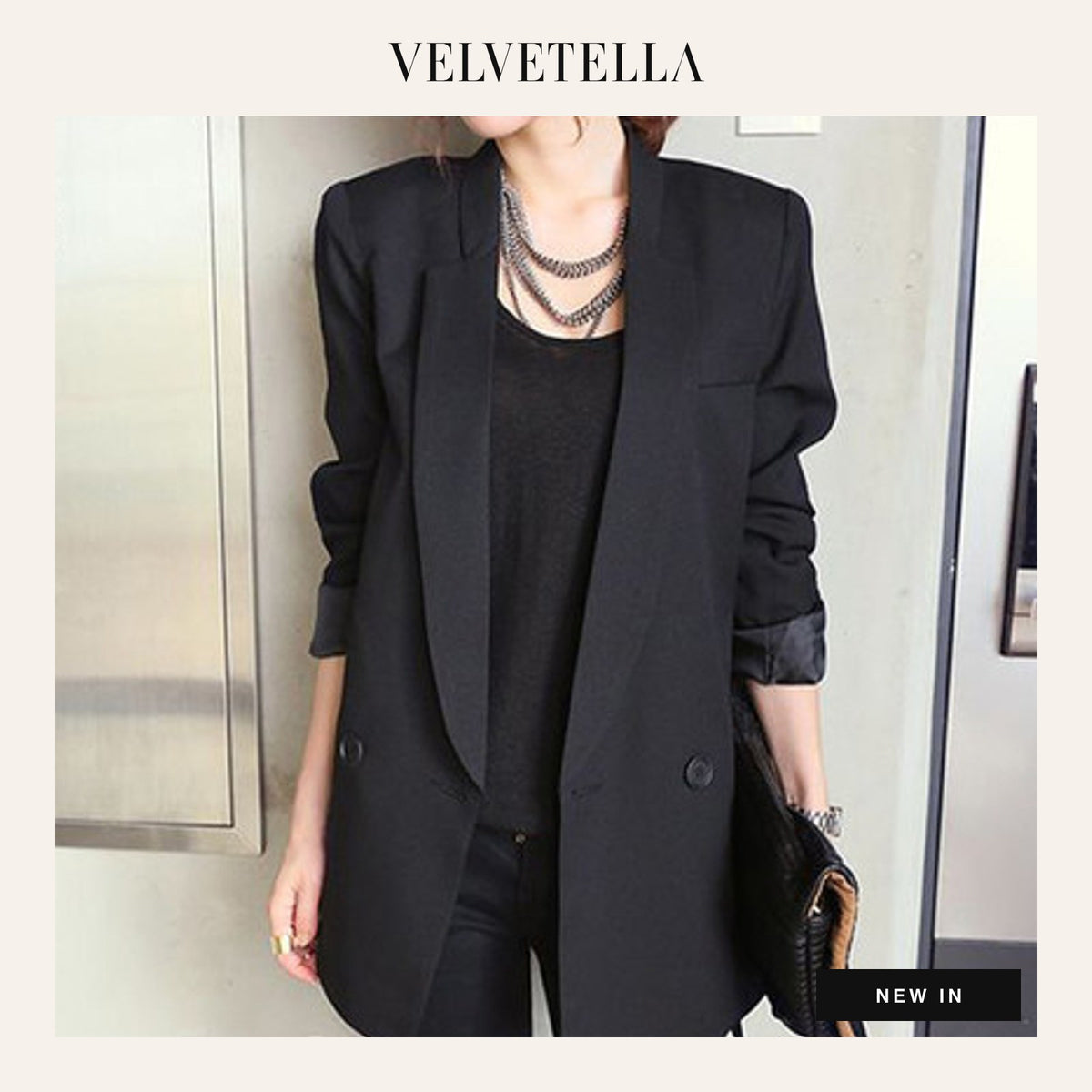 Ines Longline Asymmetric Blazer | Velvetella