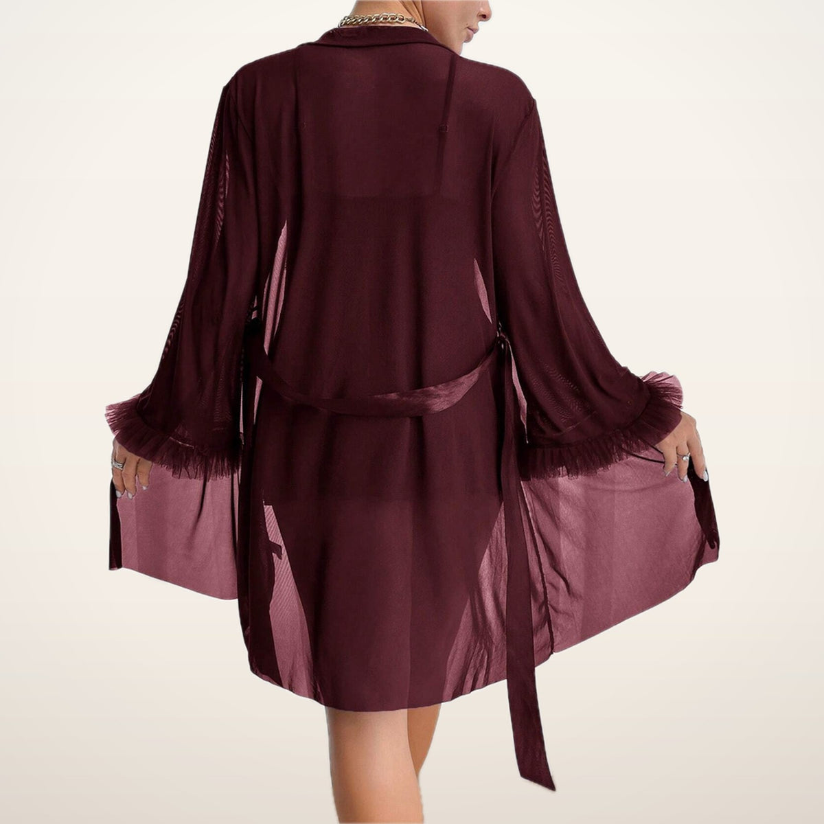 Amelie Lace Nightgown & Sheer Robe Set | Velvetella