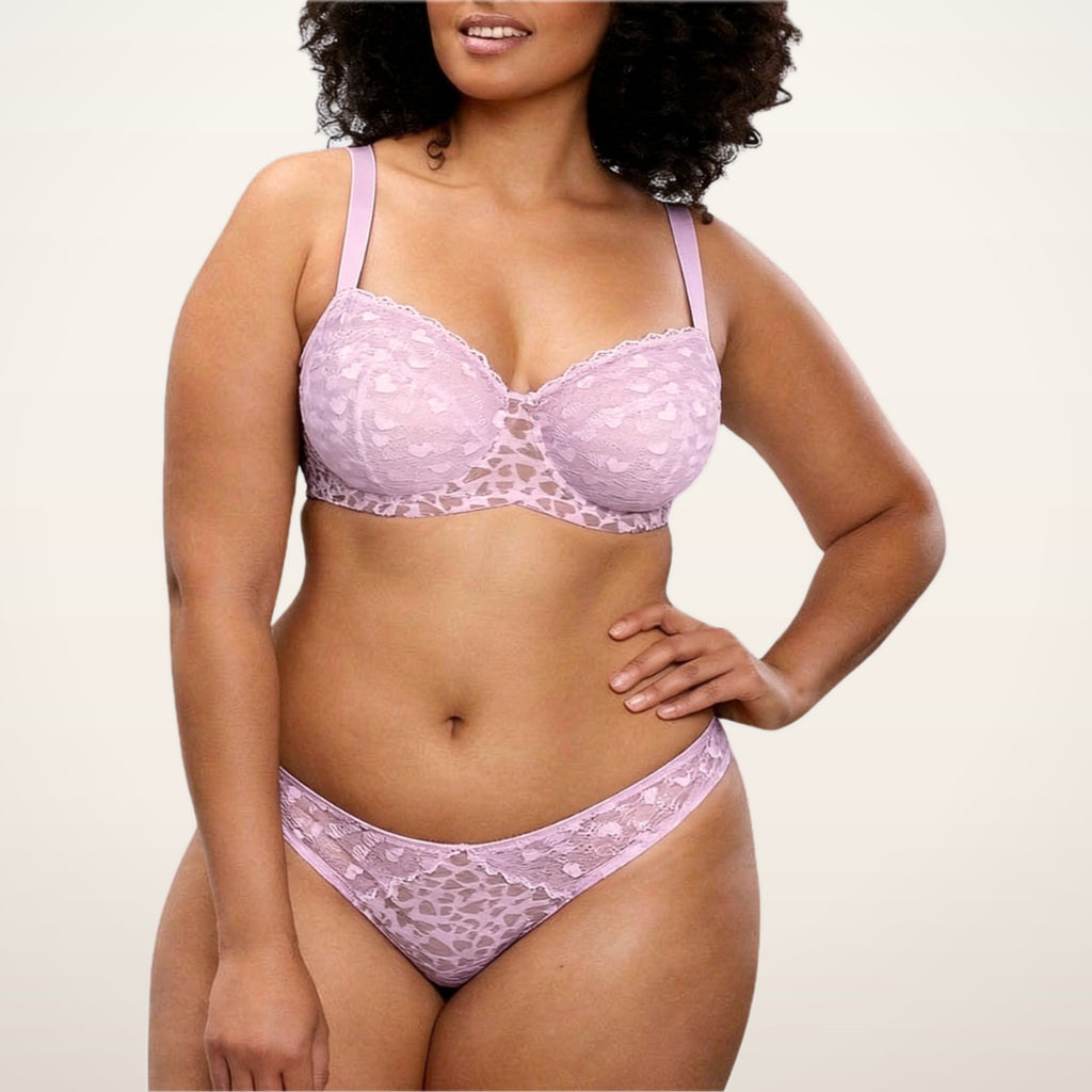 Leopard Heart Lace Sheer Mesh Briefs | Velvetella