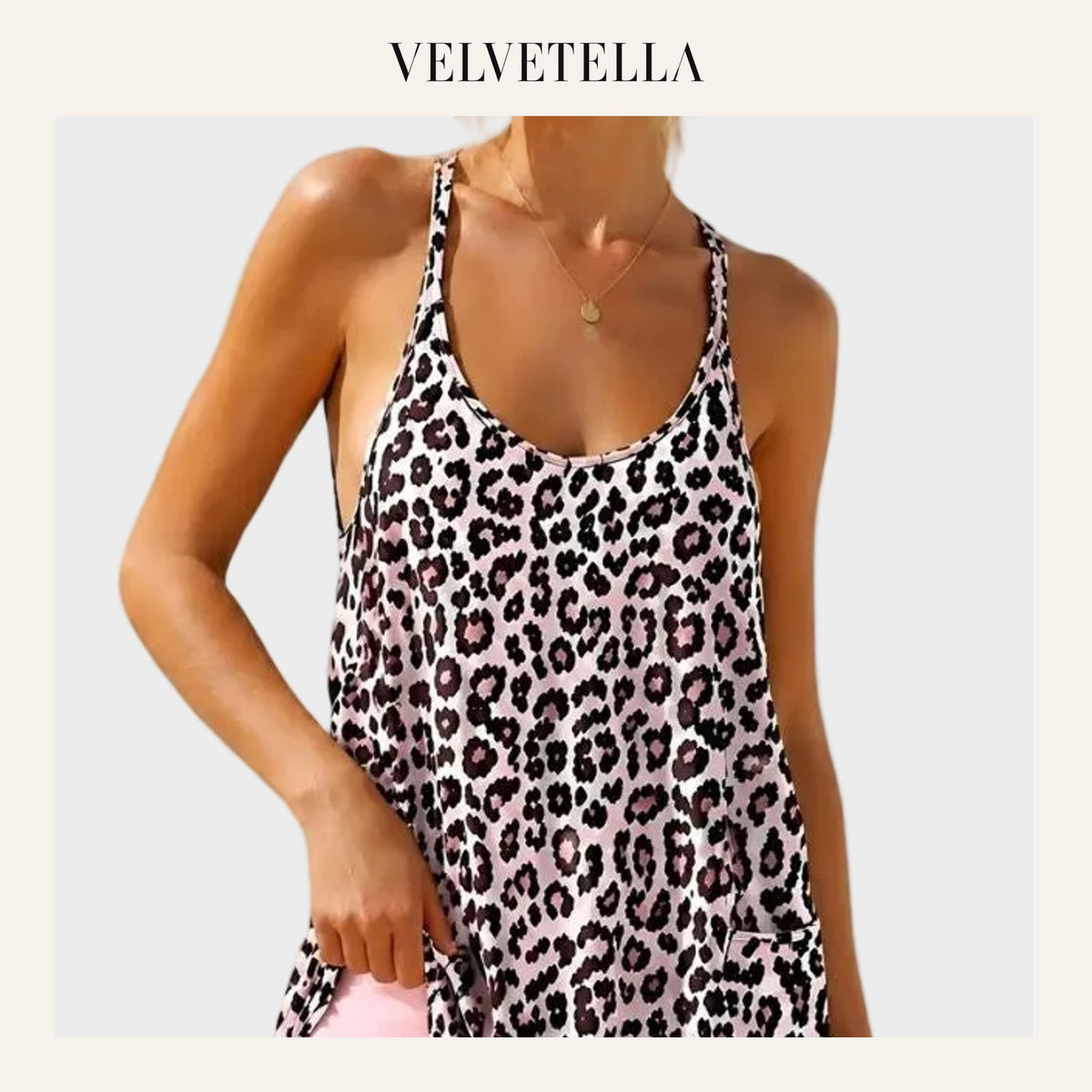 Leopard Print Athletic Mini Dress with Built-In Shorts & Pockets | Velvetella