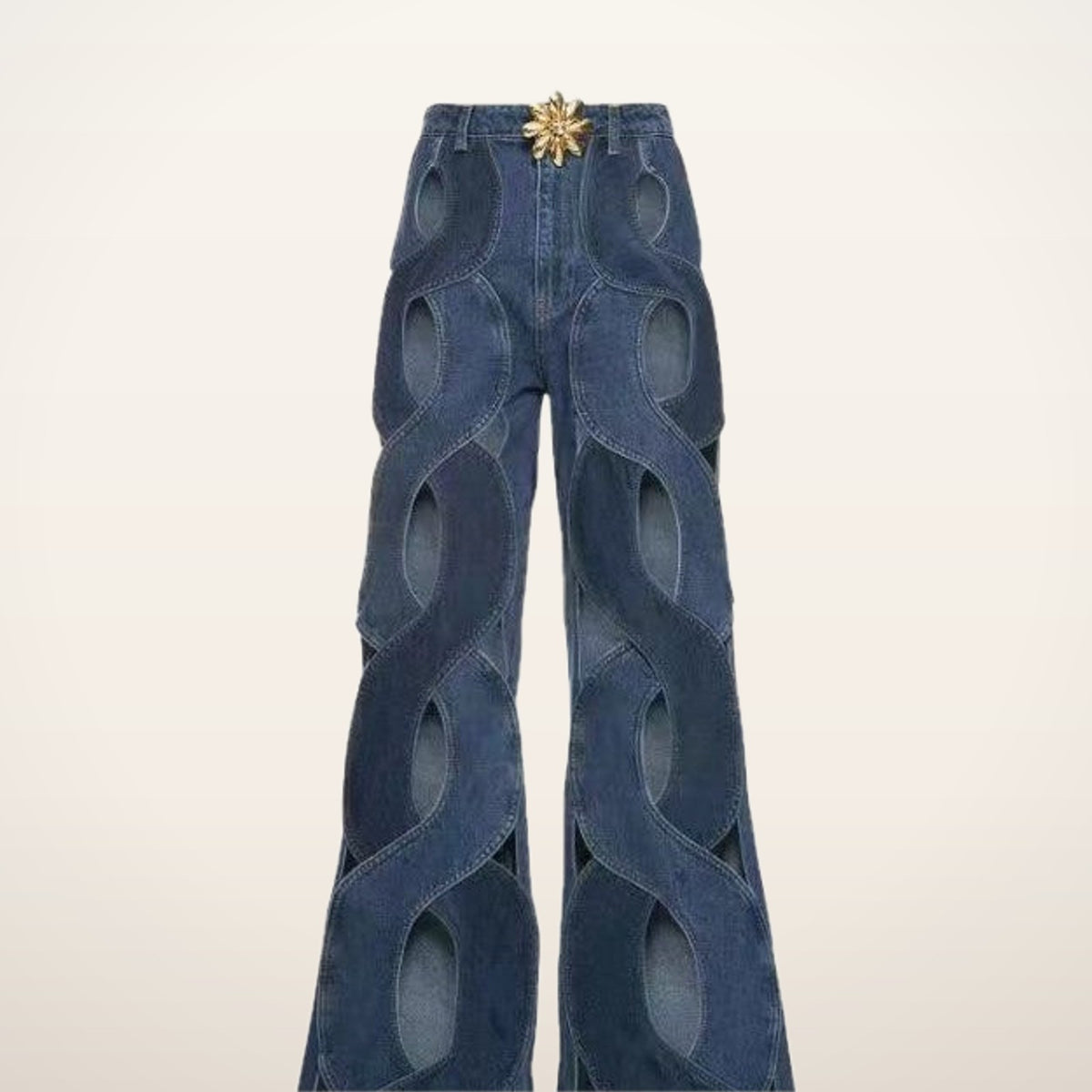 Lexi Criss-Cross Cutout Flare Jeans | Velvetella