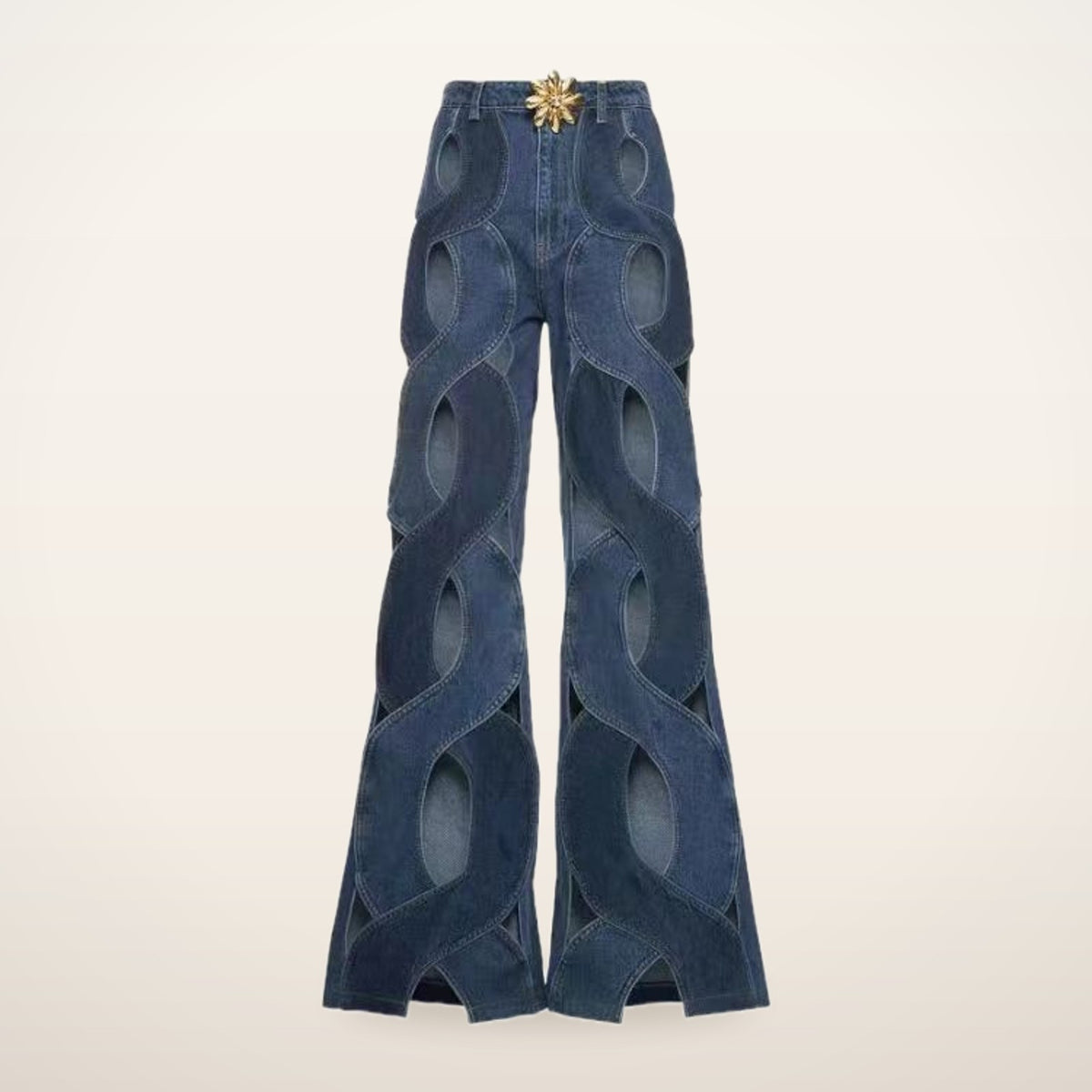 Lexi Criss-Cross Cutout Flare Jeans | Velvetella