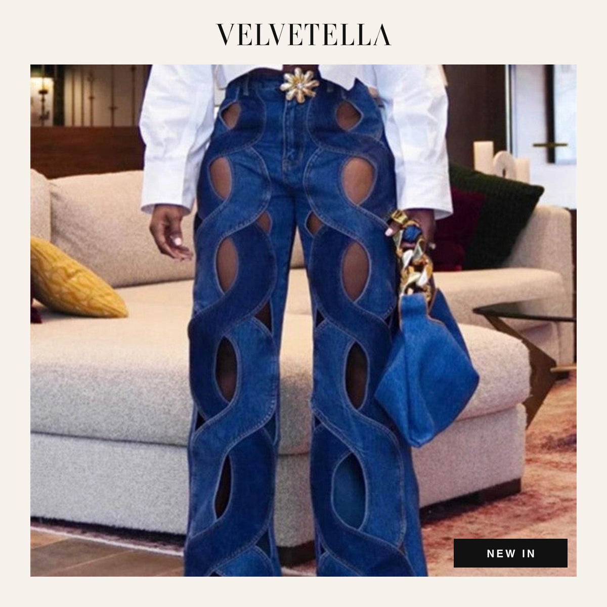 Lexi Criss-Cross Cutout Flare Jeans | Velvetella