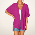 Lightweight Short-Sleeve Open-Front Cardigan | Velvetella