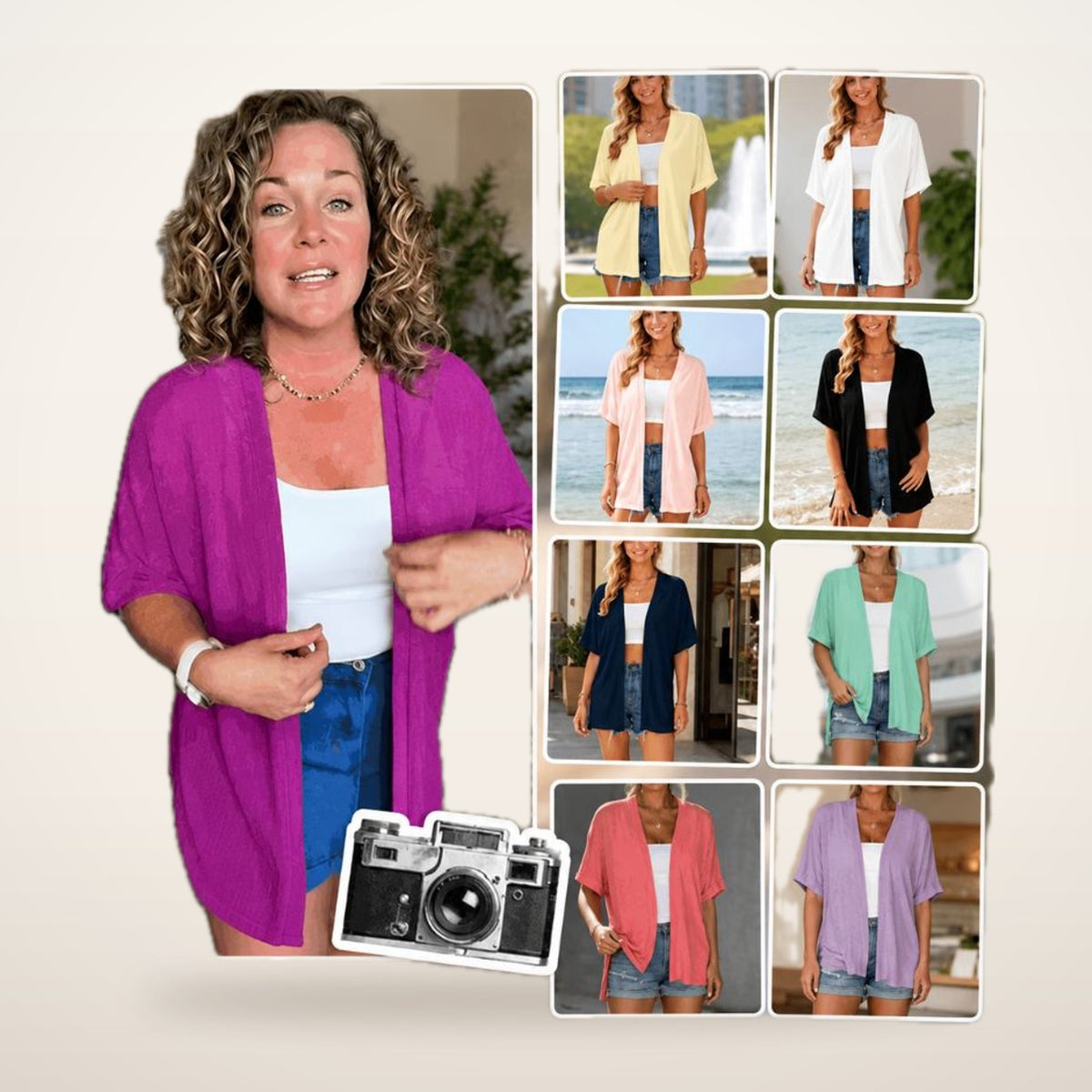 Lightweight Short-Sleeve Open-Front Cardigan | Velvetella