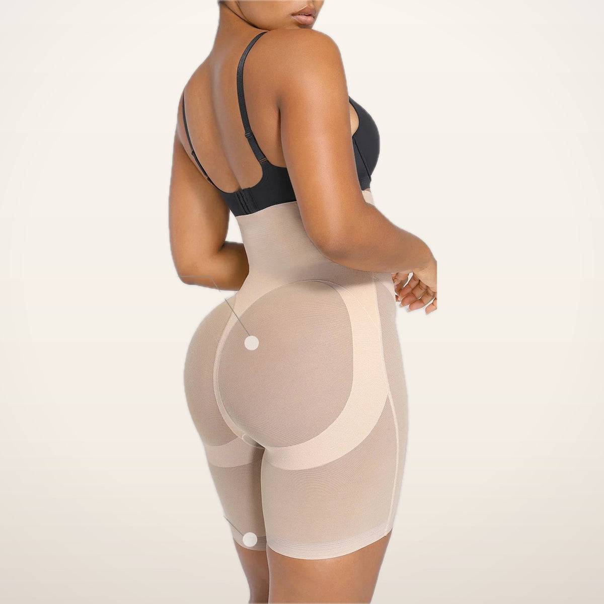 Mesh Smooth High-Waisted Mid Thigh Shorts | Velvetella