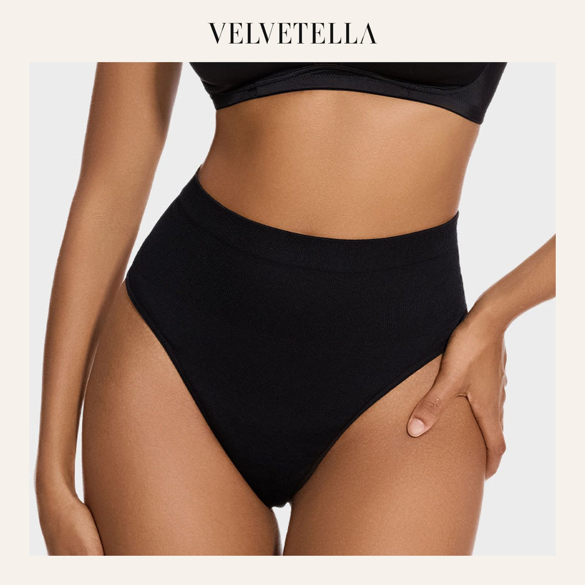 Mid-Waist Tummy Control Thong Panty (2 Pack) | Velvetella