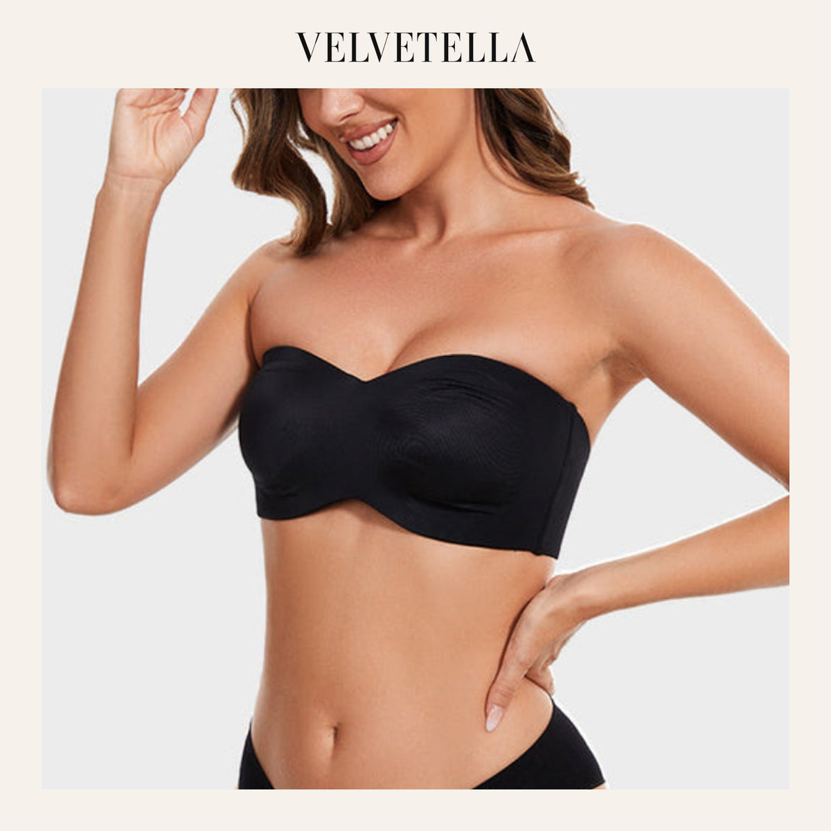 Full Support Non-Slip Convertible Bandeau Bra | Velvetella