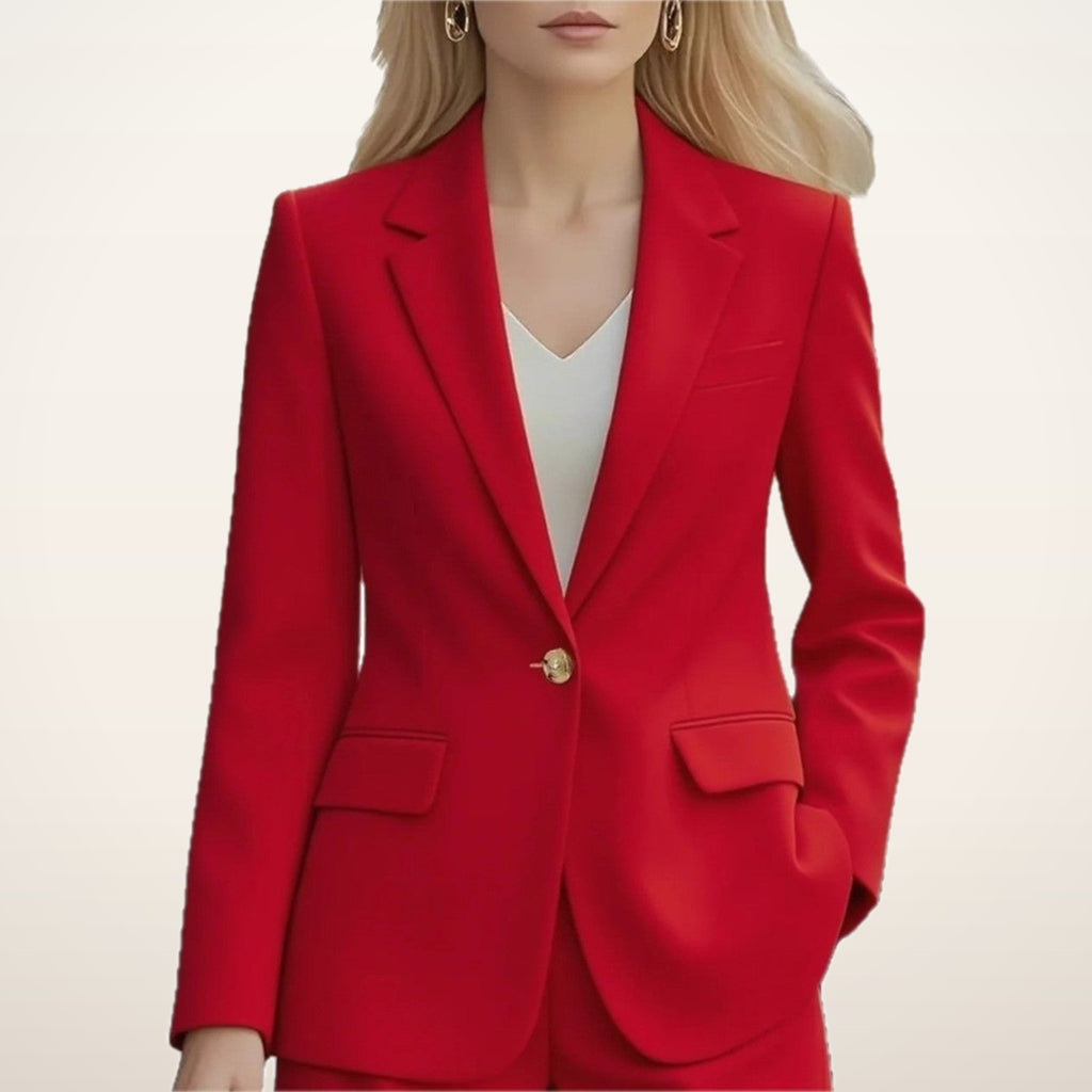Noor Collarless Button Blazer | Velvetella