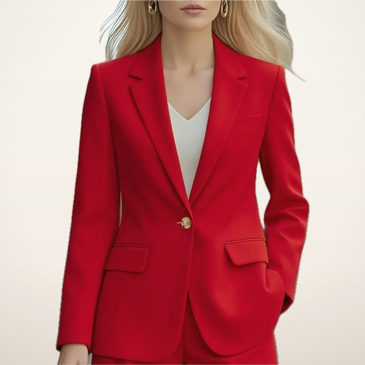 Noor Collarless Button Blazer | Velvetella