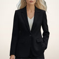 Noor Collarless Button Blazer | Velvetella