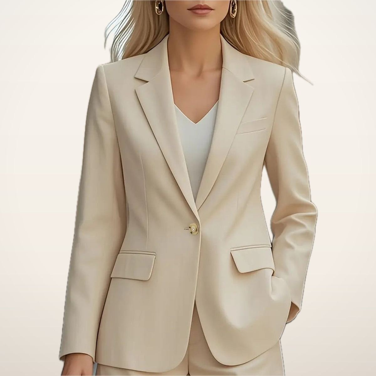 Noor Collarless Button Blazer | Velvetella