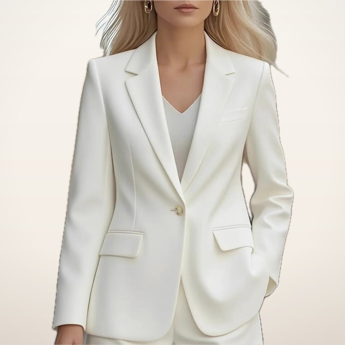 Noor Collarless Button Blazer | Velvetella
