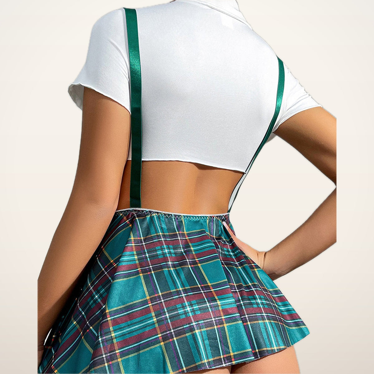 Dolly Plaid Suspender Skirt & Panty Set | Velvetella