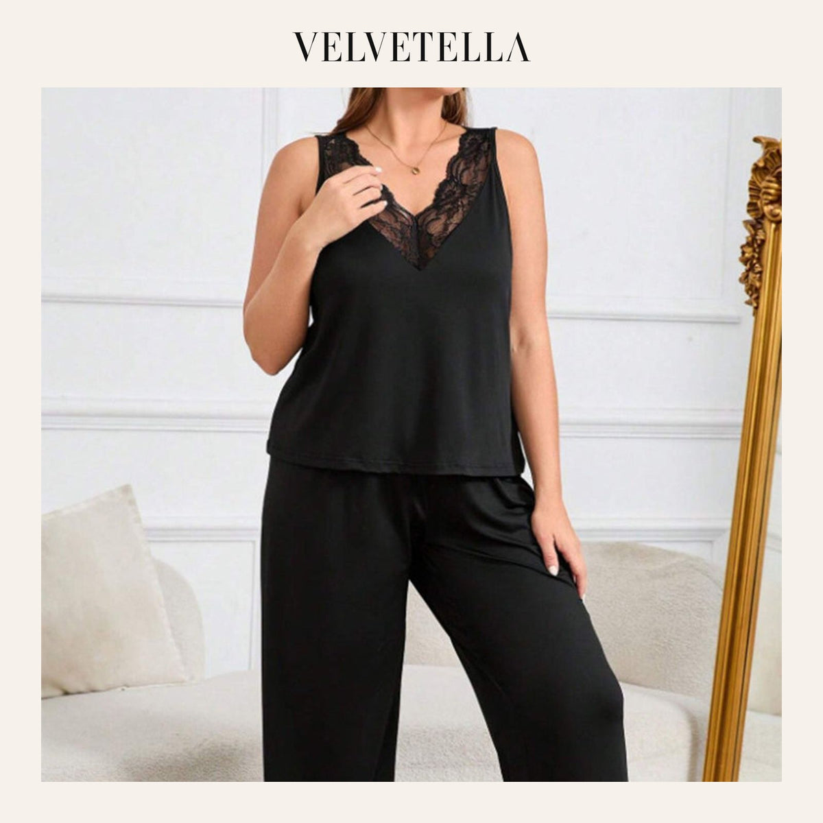 Plus Size Casual Loose Sleeveless Top and Pants Set | Velvetella