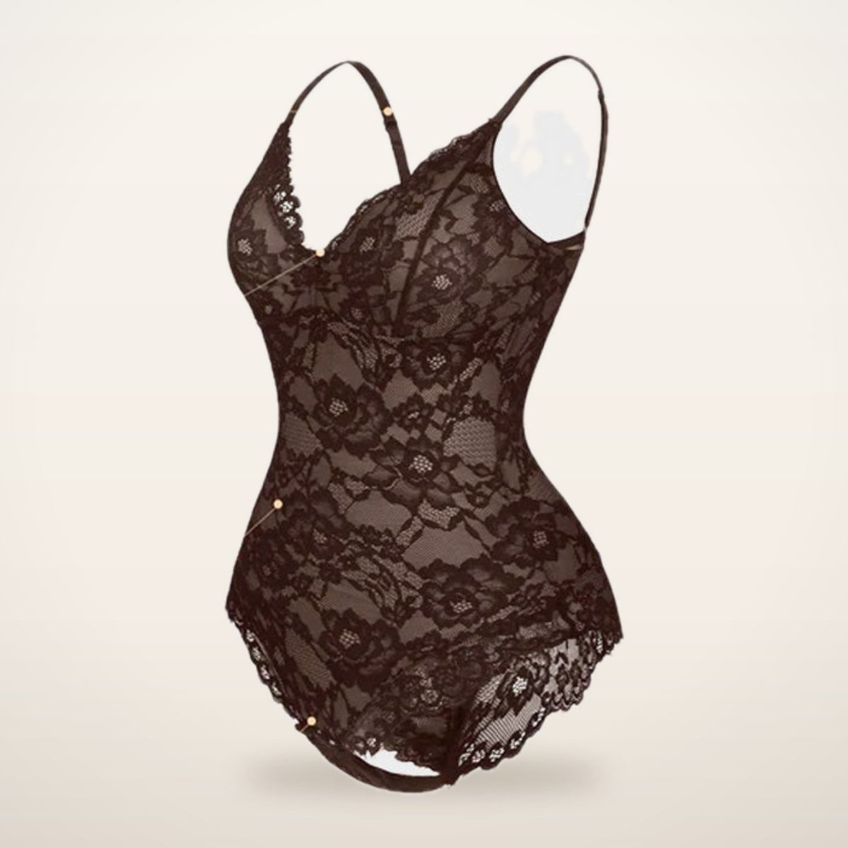 Noir Deep-V Lace Sculpting Thong Bodysuit | Velvetella