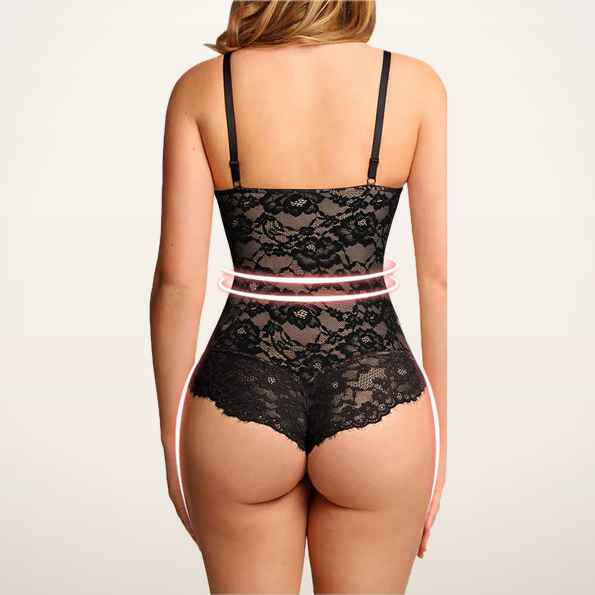 Noir Deep-V Lace Sculpting Thong Bodysuit | Velvetella