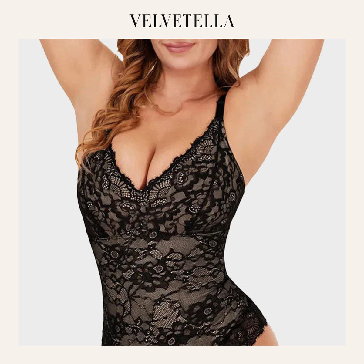 Deep V Sexy Lace Sculpting Thong Bodysuit | Velvetella