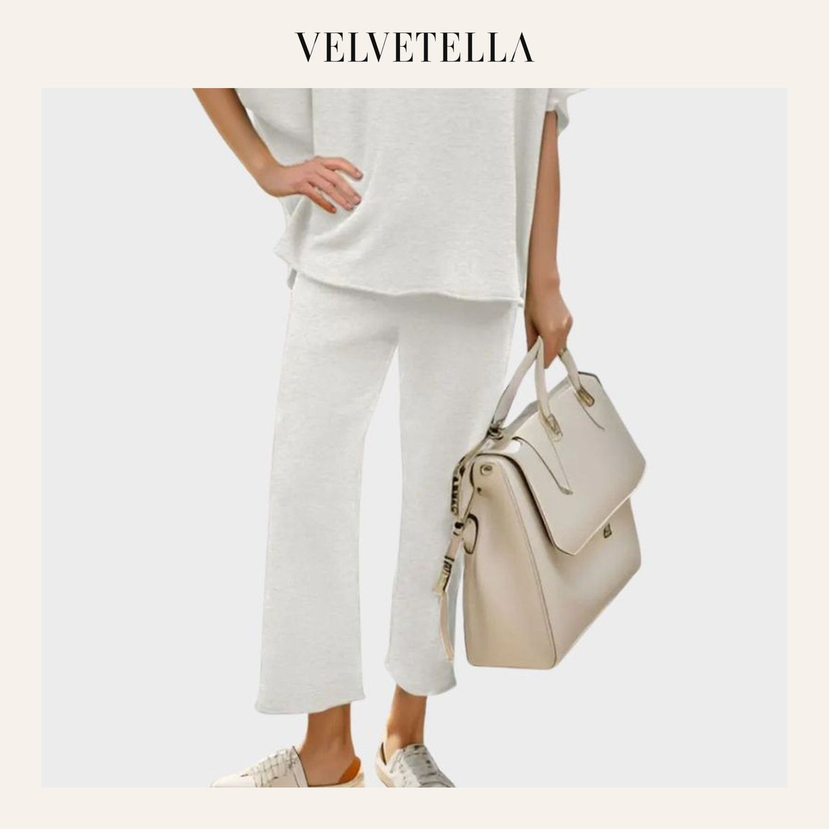 Relaxed Batwing Top & Wide-Leg Pants Set | Velvetella
