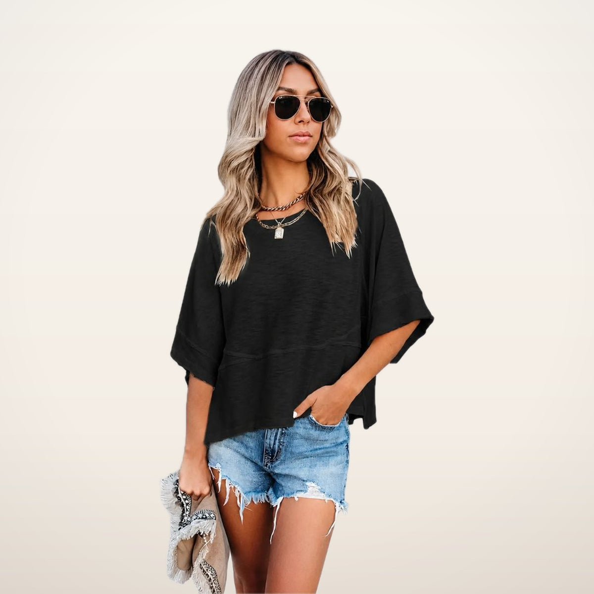 Relaxed Flared Sleeve T-Shirt | Velvetella