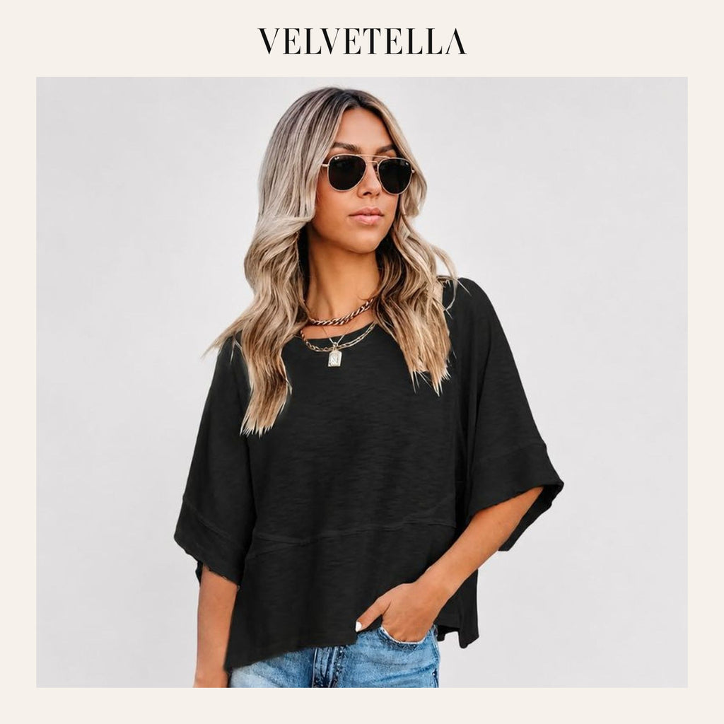 Relaxed Flared Sleeve T-Shirt | Velvetella