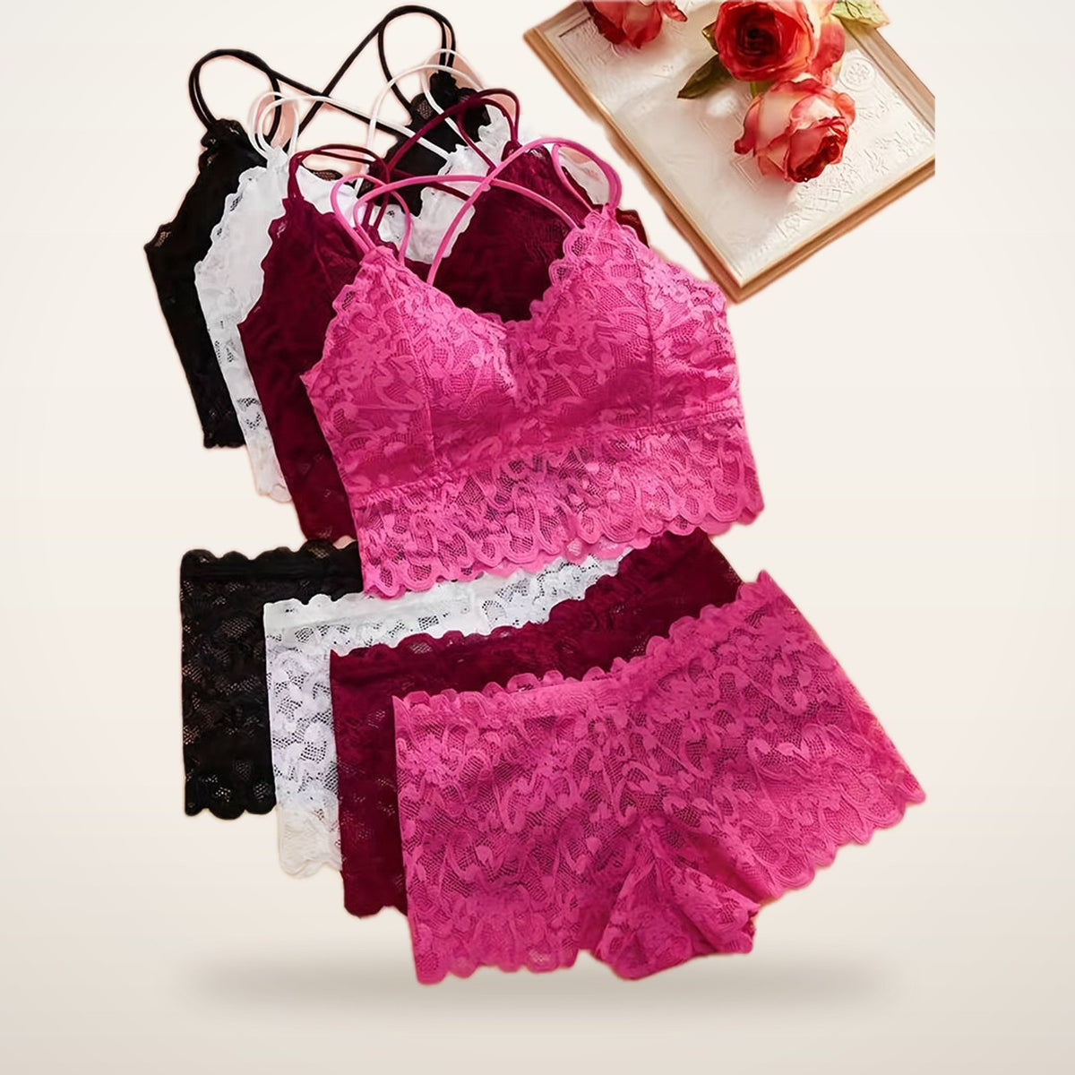 Romantic Lace Bralette & Panty Bundle | Velvetella
