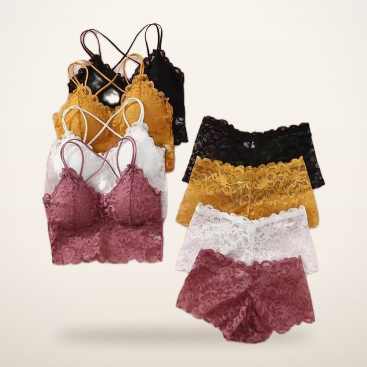 Romantic Lace Bralette & Panty Bundle | Velvetella