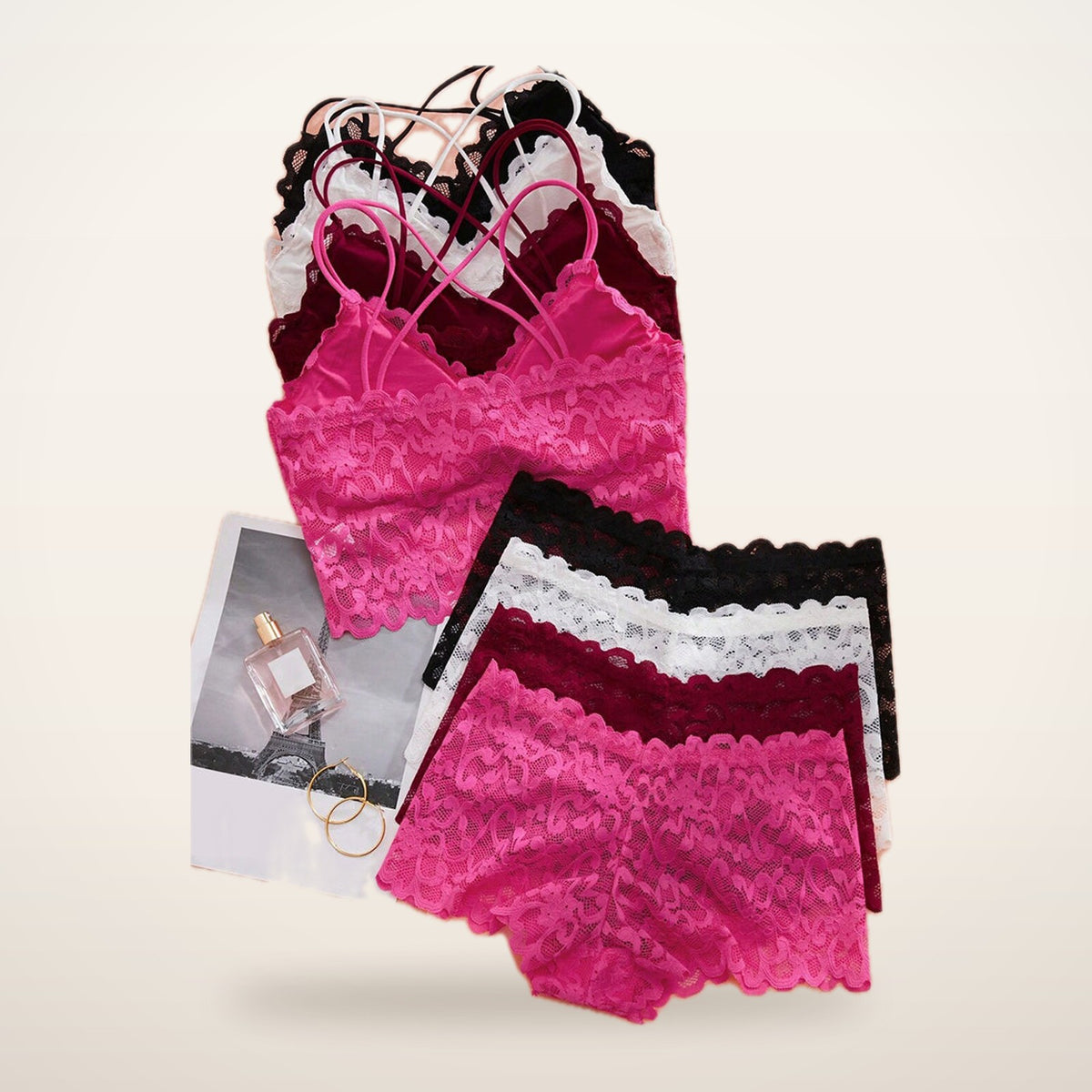 Romantic Lace Bralette & Panty Bundle | Velvetella